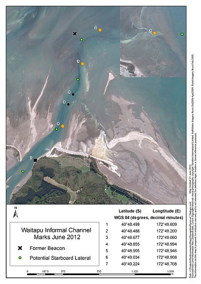 2012 map of aids to navigation at Waitapu wharf